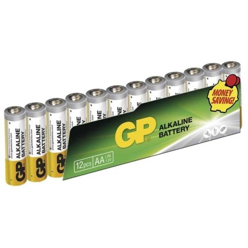 Baterie alkalická GP AA, LR06, fólie 12ks, Baterie, alkalická, GP, AA, LR06, fólie, 12ks