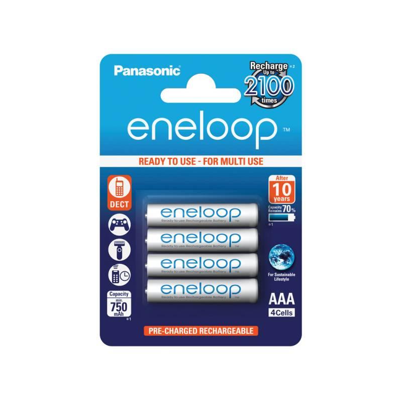 Baterie nabíjecí Panasonic Eneloop AAA, HR03, 750mAh, Ni-MH, blistr 4ks
