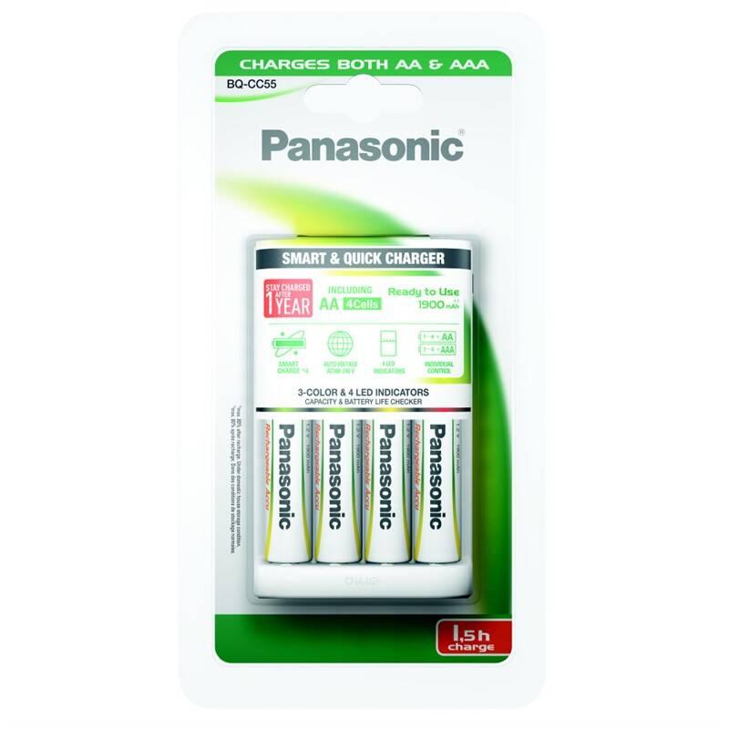 Nabíječka Panasonic BQ-CC55 Smart Quick pro AA,AAA 4x AA, 1900 mAh