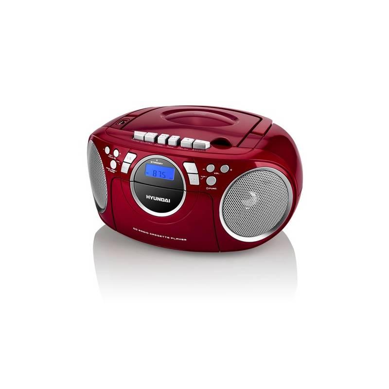 Radiomagnetofon s CD Hyundai TRC 788 AU3RS stříbrný červený, Radiomagnetofon, s, CD, Hyundai, TRC, 788, AU3RS, stříbrný, červený