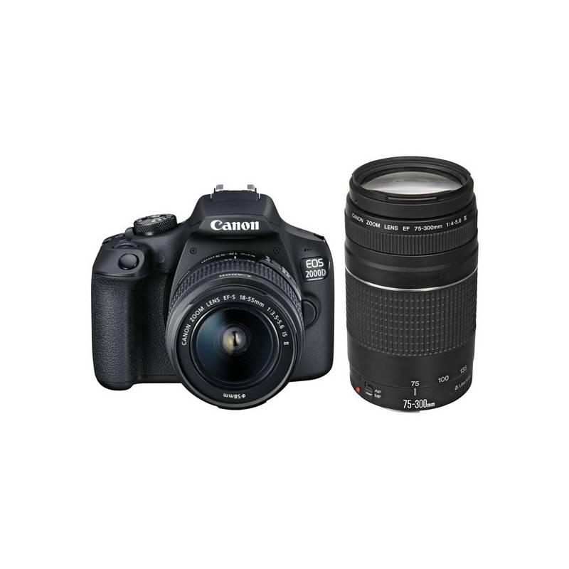 Digitální fotoaparát Canon EOS 2000D 18-55 IS II 75-300 černý