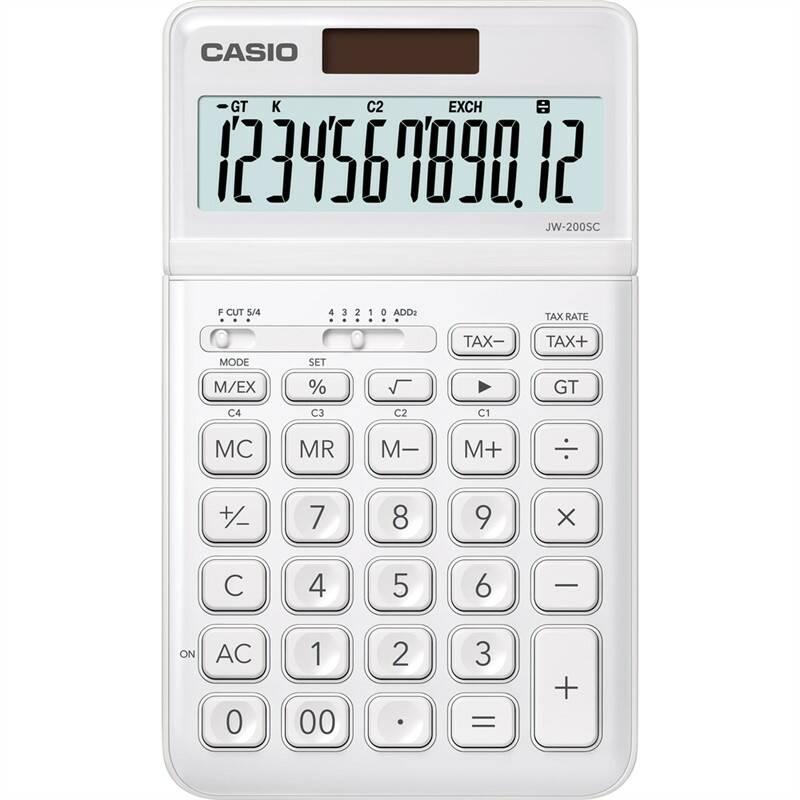 Kalkulačka Casio JW 200 SC WE bílá, Kalkulačka, Casio, JW, 200, SC, WE, bílá