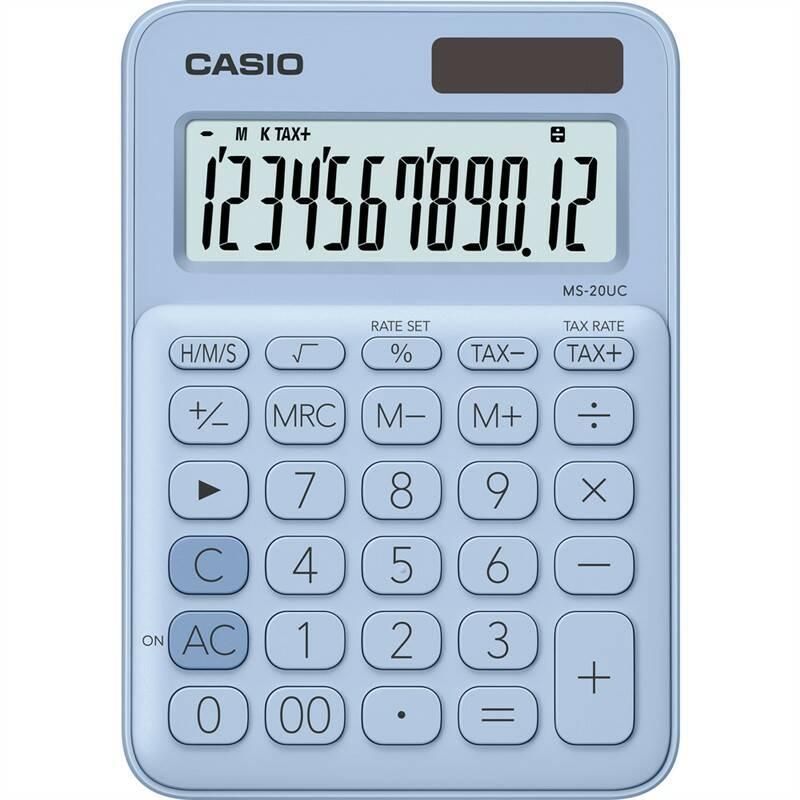 Kalkulačka Casio MS 20 UC LB - světle modrá, Kalkulačka, Casio, MS, 20, UC, LB, světle, modrá