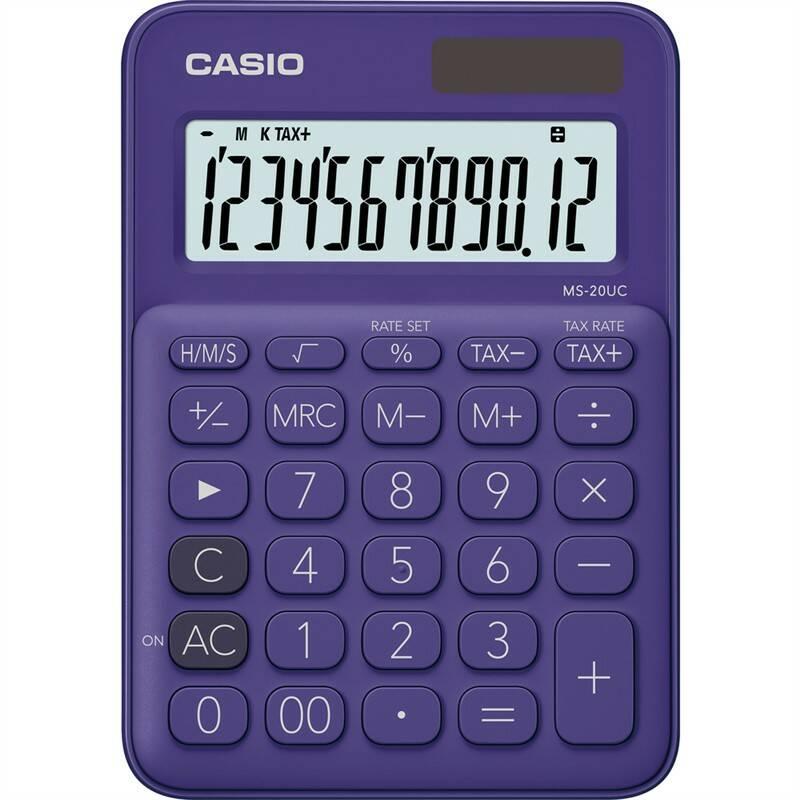 Kalkulačka Casio MS 20 UC PL fialová, Kalkulačka, Casio, MS, 20, UC, PL, fialová