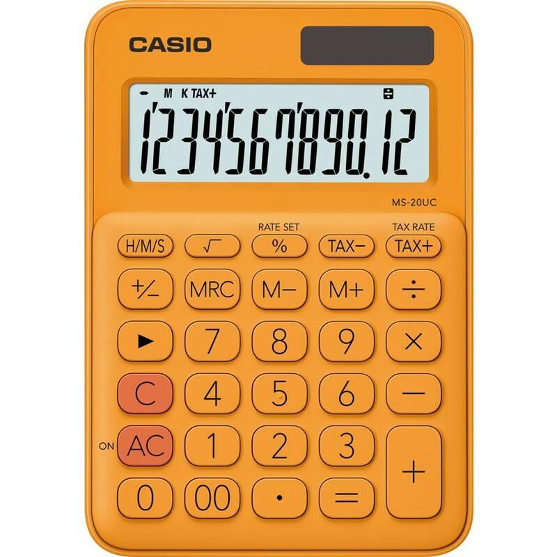 Kalkulačka Casio MS 20 UC RG oranžová, Kalkulačka, Casio, MS, 20, UC, RG, oranžová