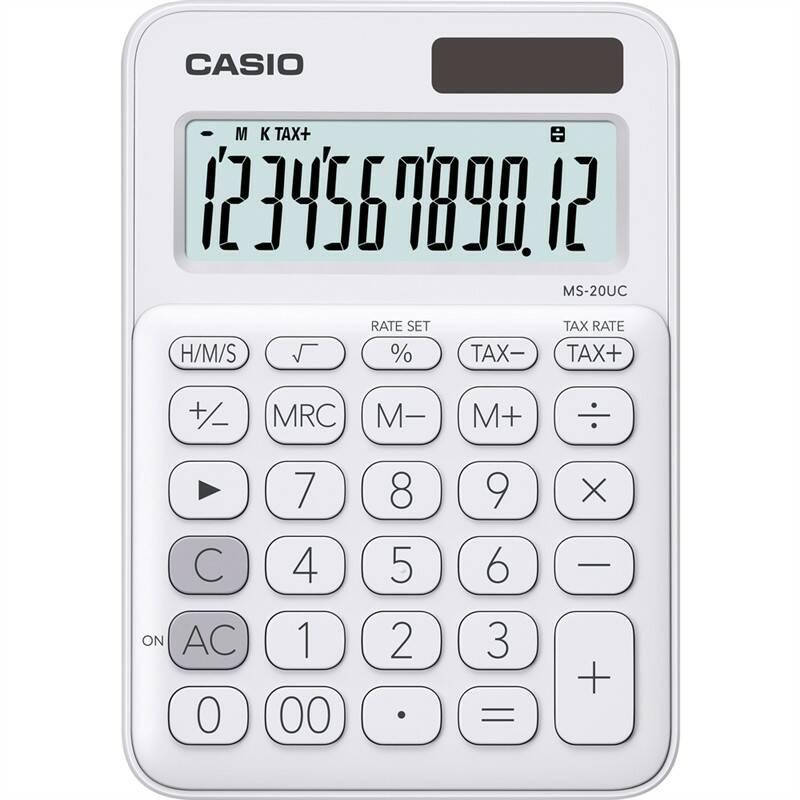 Kalkulačka Casio MS 20 UC WE bílá, Kalkulačka, Casio, MS, 20, UC, WE, bílá