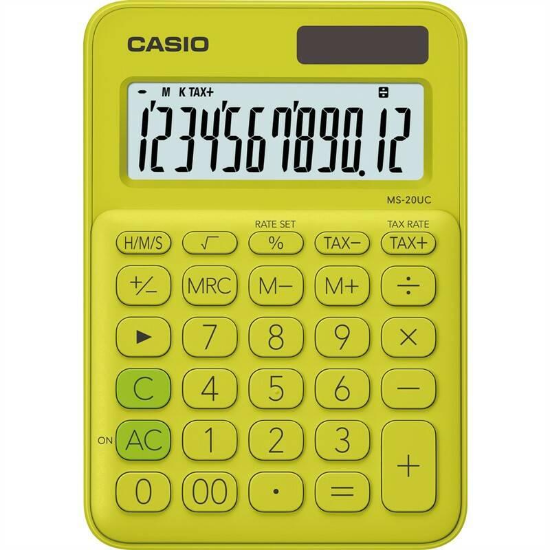Kalkulačka Casio MS 20 UC YG žlutá, Kalkulačka, Casio, MS, 20, UC, YG, žlutá