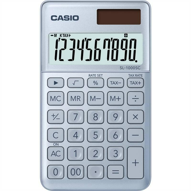 Kalkulačka Casio SL 1000 SC BU - světle modrá, Kalkulačka, Casio, SL, 1000, SC, BU, světle, modrá
