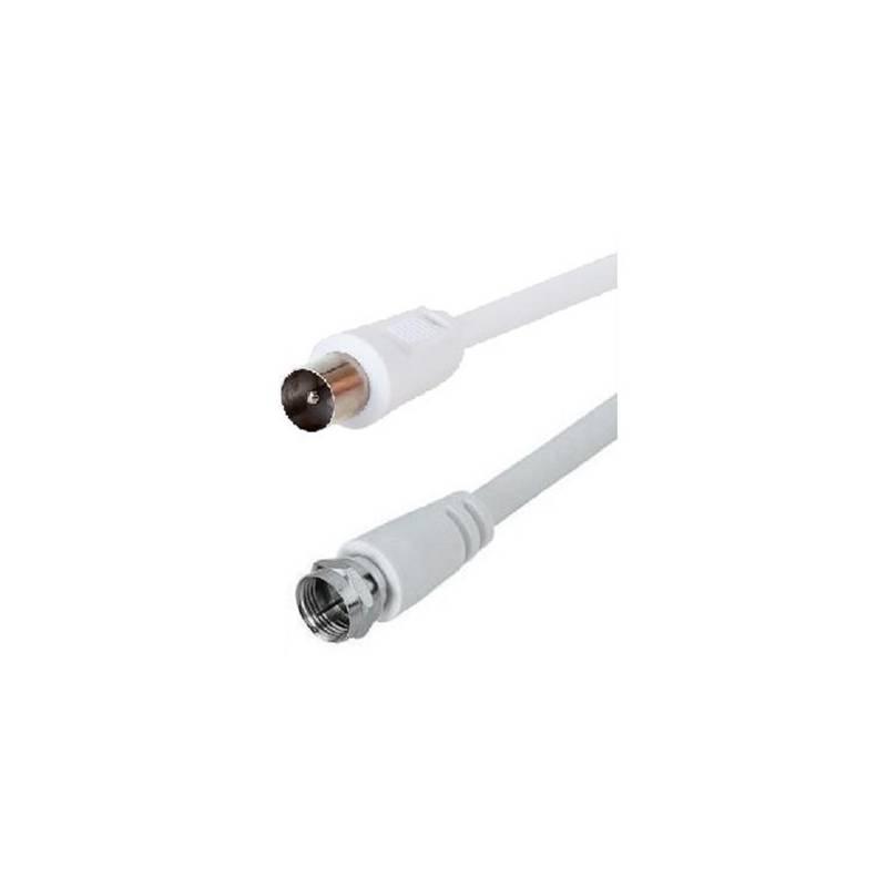 Koaxiální kabel AQ F konektor, 3 m bílý