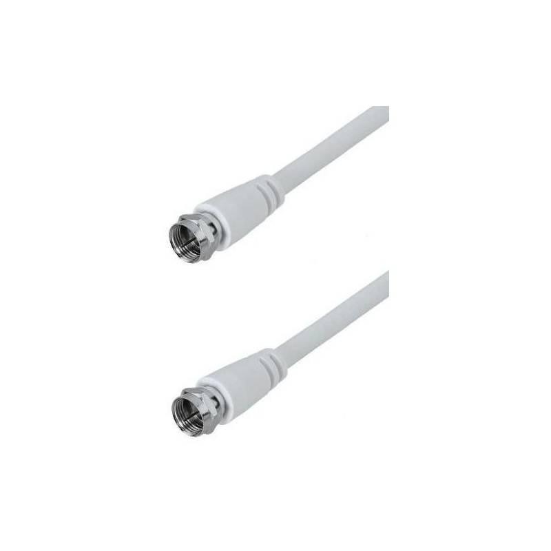 Koaxiální kabel AQ F konektory, 10 m bílý, Koaxiální, kabel, AQ, F, konektory, 10, m, bílý
