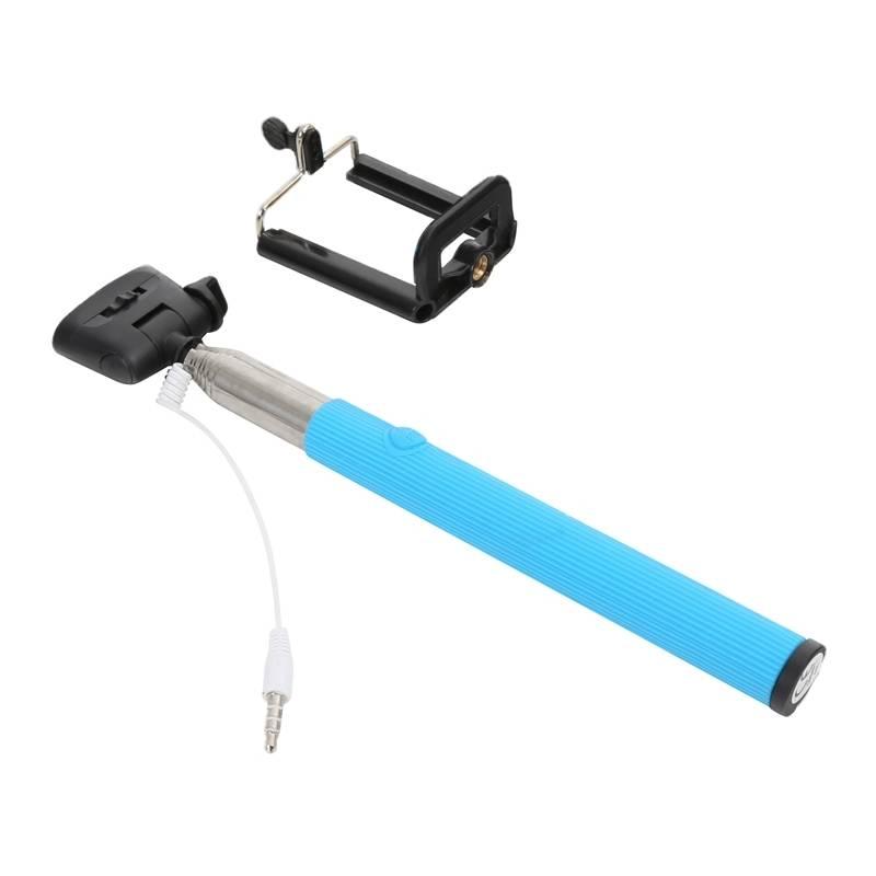 Selfie tyč PLATINET OMEGA MONOPOD, jack 3.5 mm, modrá