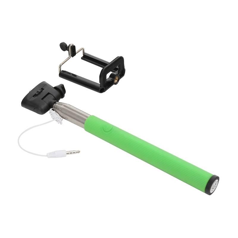 Selfie tyč PLATINET OMEGA MONOPOD, jack 3.5 mm, zelená