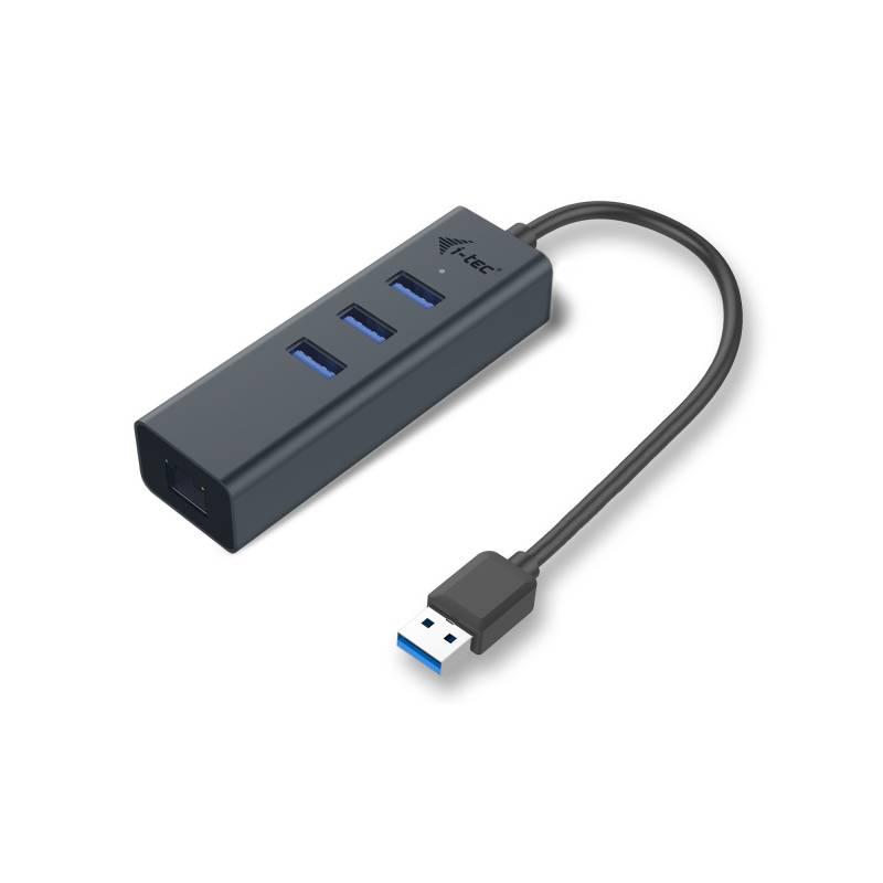 USB Hub i-tec USB 3.0 3x USB 3.0 LAN šedý