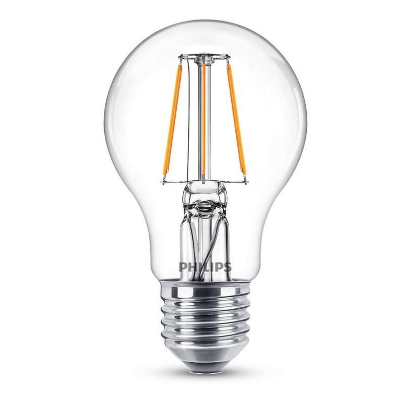 Žárovka LED Philips Filament, klasik, 4,3W, E27, teplá bílá