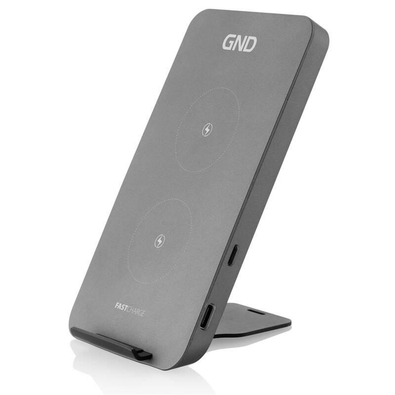 Bezdrátová nabíječka GND 10W, 2in1 černý