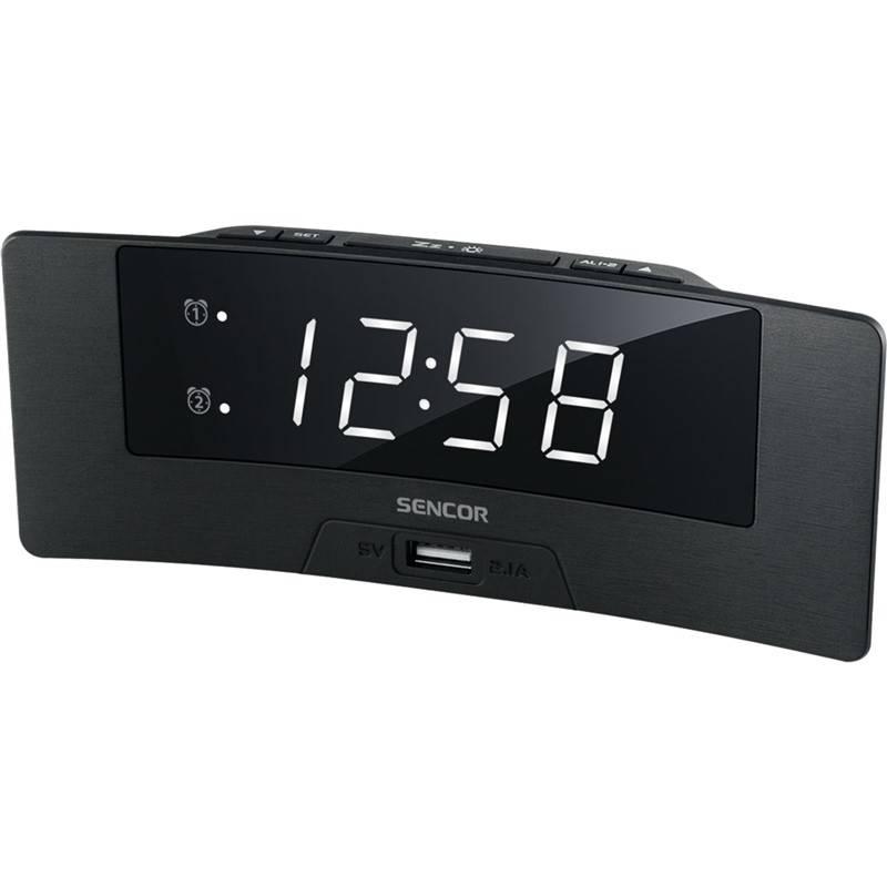 Budík Sencor SDC 4912WH černý bílý