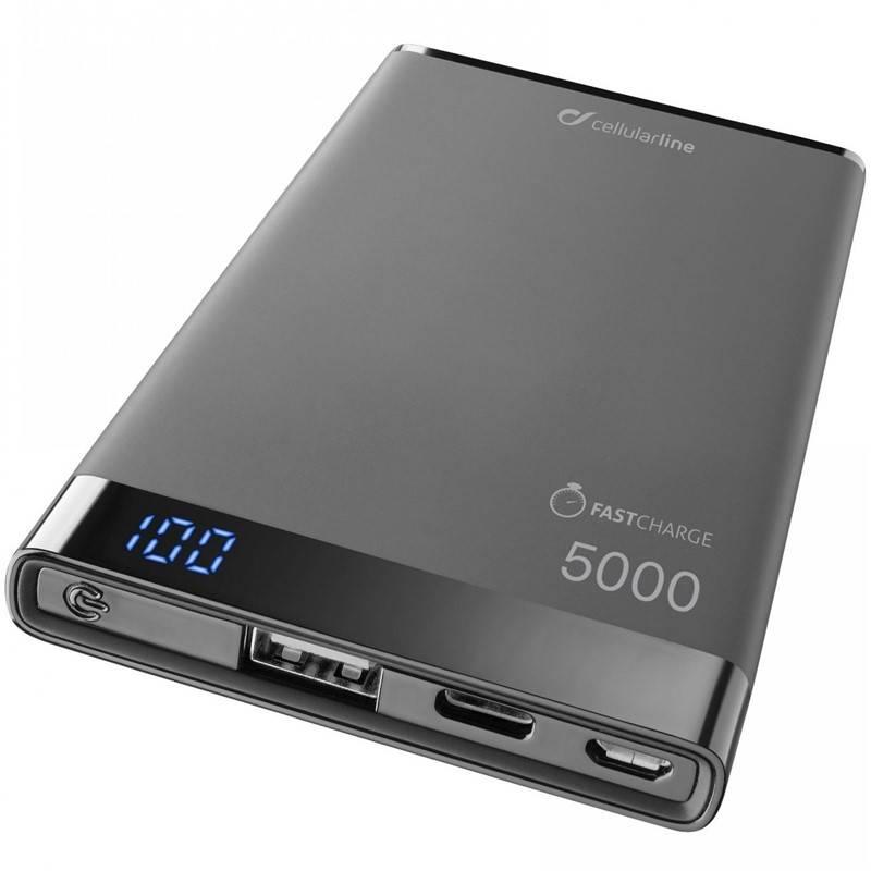 Powerbank CellularLine Freepower Manta S 5000mAh, USB-C černá