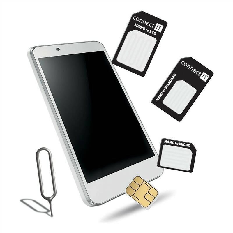 Adaptér Connect IT nano micro standard SIM černé