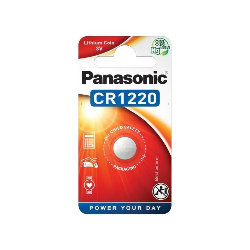 Baterie lithiová Panasonic CR1220, blistr 1ks, Baterie, lithiová, Panasonic, CR1220, blistr, 1ks