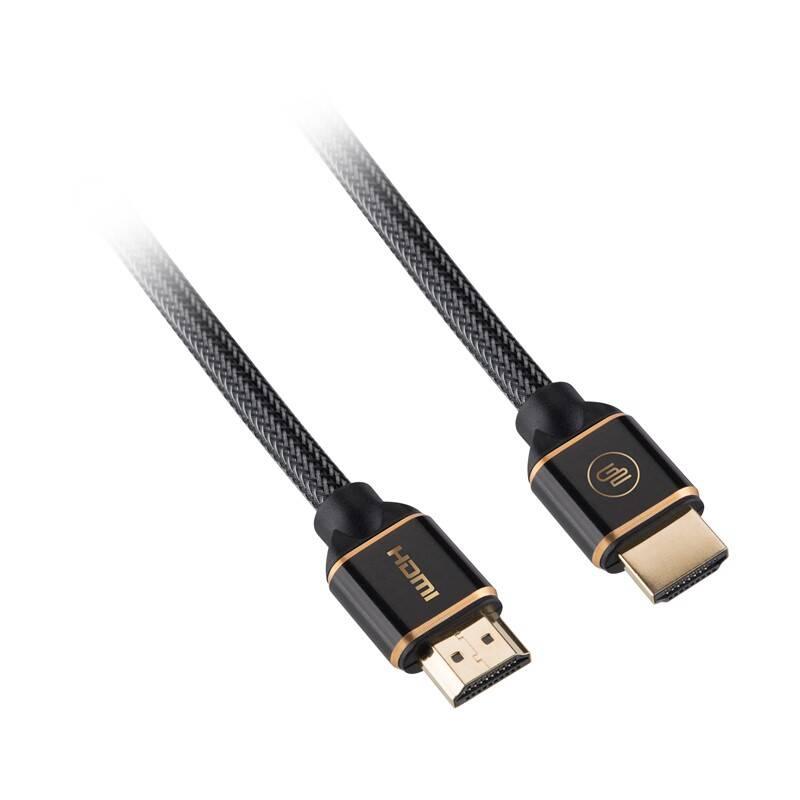 Kabel GoGEN HDMI 2.0, 1m, pozlacený, opletený, High speed, s ethernetem černý, Kabel, GoGEN, HDMI, 2.0, 1m, pozlacený, opletený, High, speed, s, ethernetem, černý