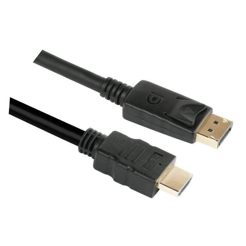 Kabel GoGEN HDMI DisplayPort, 2m, pozlacený černý