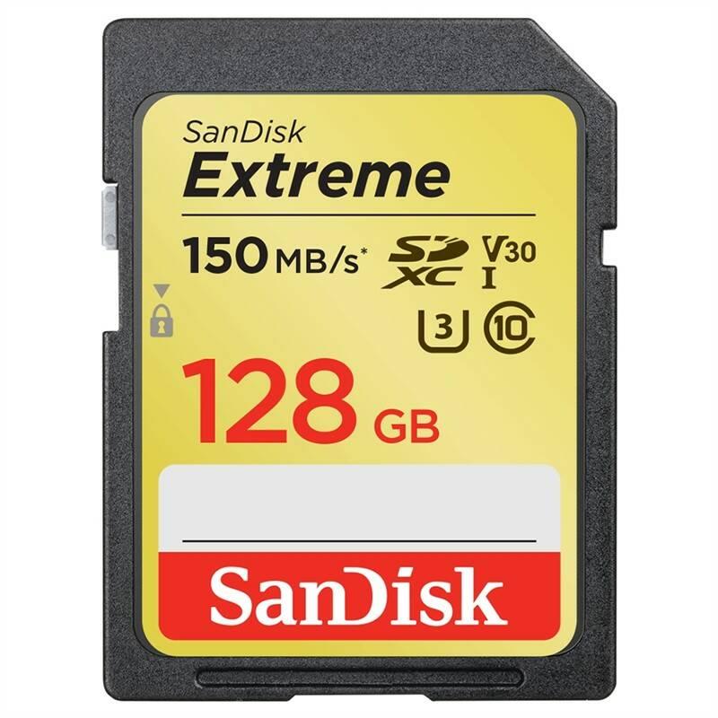 Paměťová karta Sandisk SDXC Extreme Plus 128GB UHS-I U3 V30, Paměťová, karta, Sandisk, SDXC, Extreme, Plus, 128GB, UHS-I, U3, V30