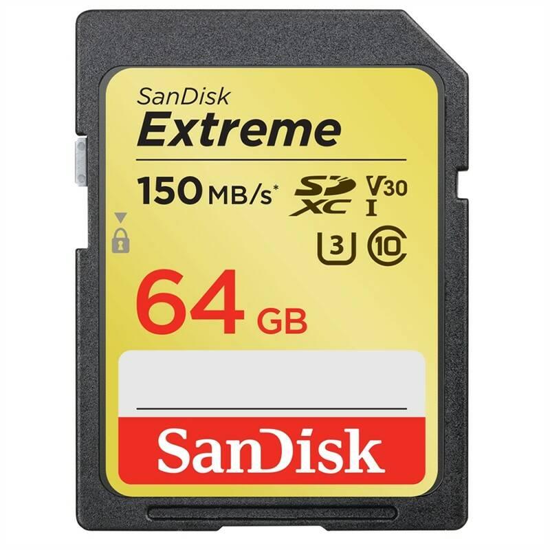 Paměťová karta Sandisk SDXC Extreme Plus 64GB UHS-I U3 V30, Paměťová, karta, Sandisk, SDXC, Extreme, Plus, 64GB, UHS-I, U3, V30