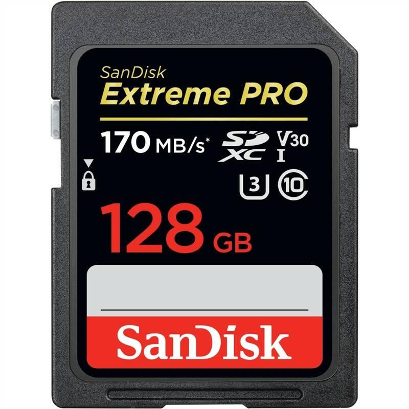 Paměťová karta Sandisk SDXC Extreme Pro 128GB UHS-I U3 V30, Paměťová, karta, Sandisk, SDXC, Extreme, Pro, 128GB, UHS-I, U3, V30