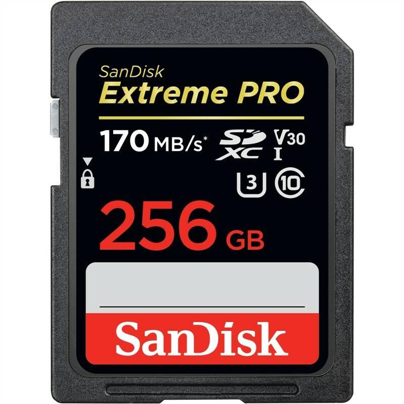 Paměťová karta Sandisk SDXC Extreme Pro 256GB UHS-I U3 V30, Paměťová, karta, Sandisk, SDXC, Extreme, Pro, 256GB, UHS-I, U3, V30