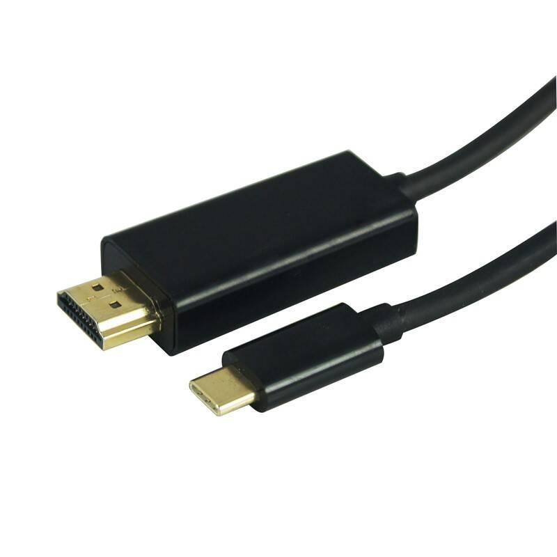 Kabel GoGEN HDMI 1,4 USB typ C 3.1, 1,5m, pozlacený černý