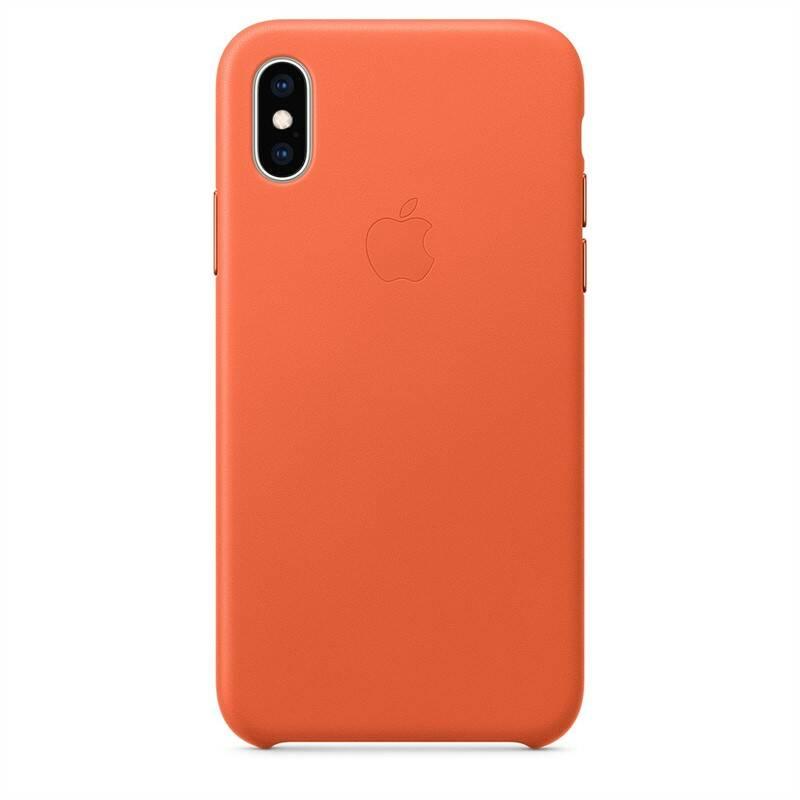 Kryt na mobil Apple Leather Case pro iPhone Xs - temně oranžový