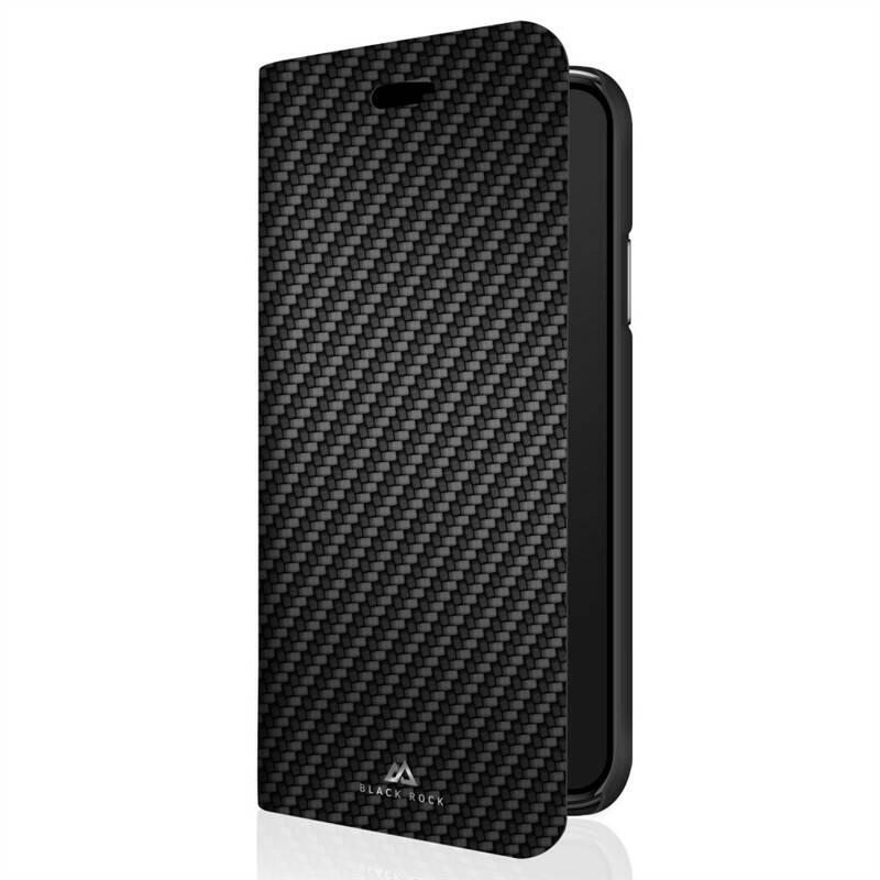 Pouzdro na mobil flipové Black Rock Flex Carbon Booklet pro Apple iPhone Xs Max černé