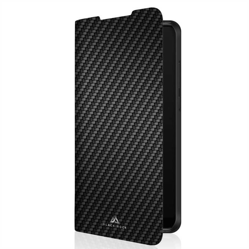 Pouzdro na mobil flipové Black Rock Flex Carbon Booklet pro Huawei P30 černé