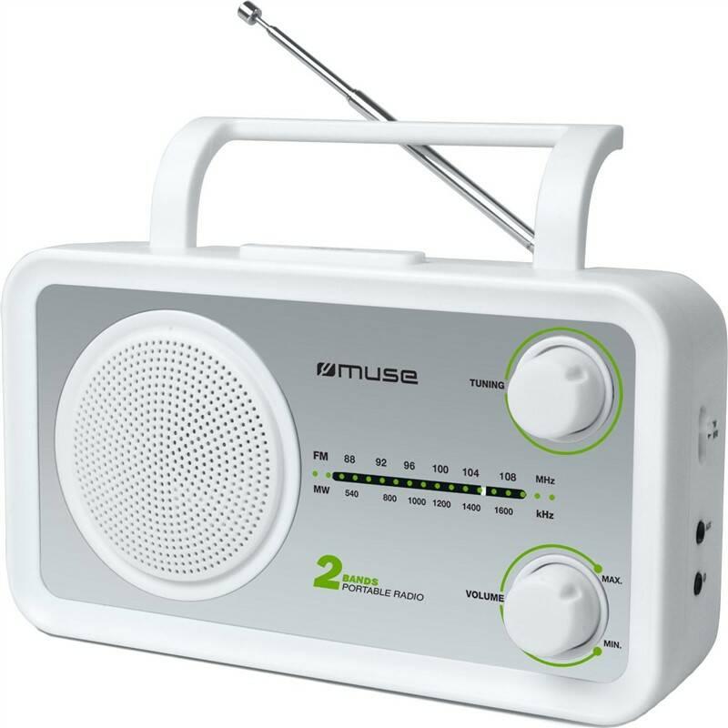 Radiopřijímač MUSE M-06SW stříbrný bílý, Radiopřijímač, MUSE, M-06SW, stříbrný, bílý