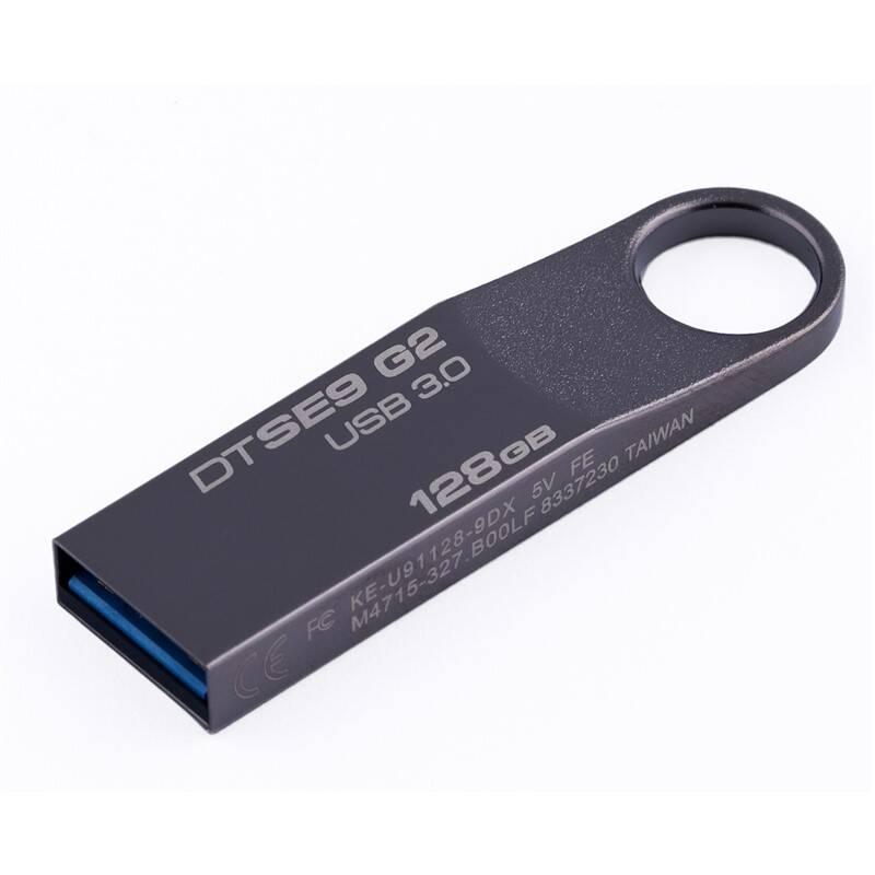 USB Flash Kingston DataTraveler SE9 G2 Premium 128GB šedý kovový