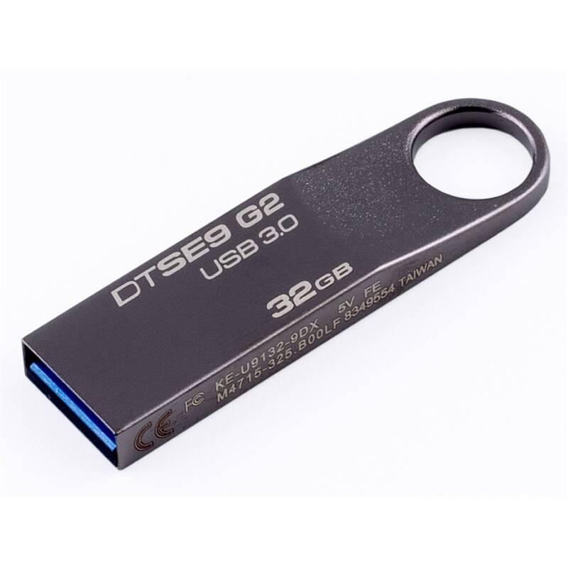 USB Flash Kingston DataTraveler SE9 G2 Premium 32GB šedý kovový