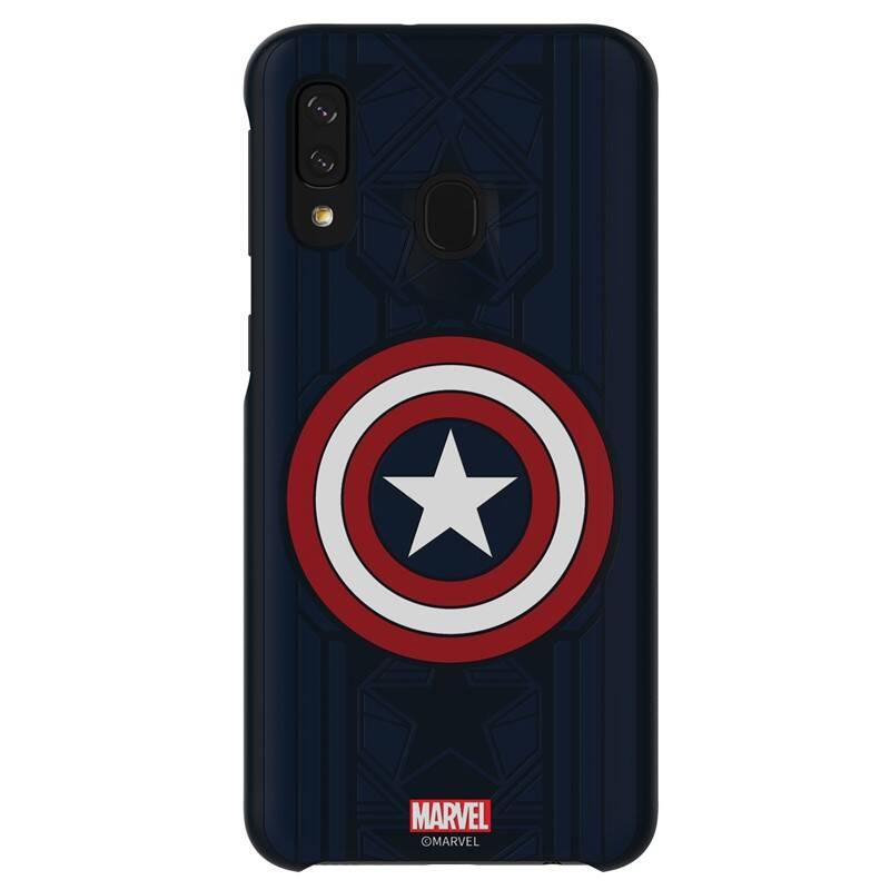 Kryt na mobil Samsung Smart Cover Captain America pro Galaxy A40 modrý