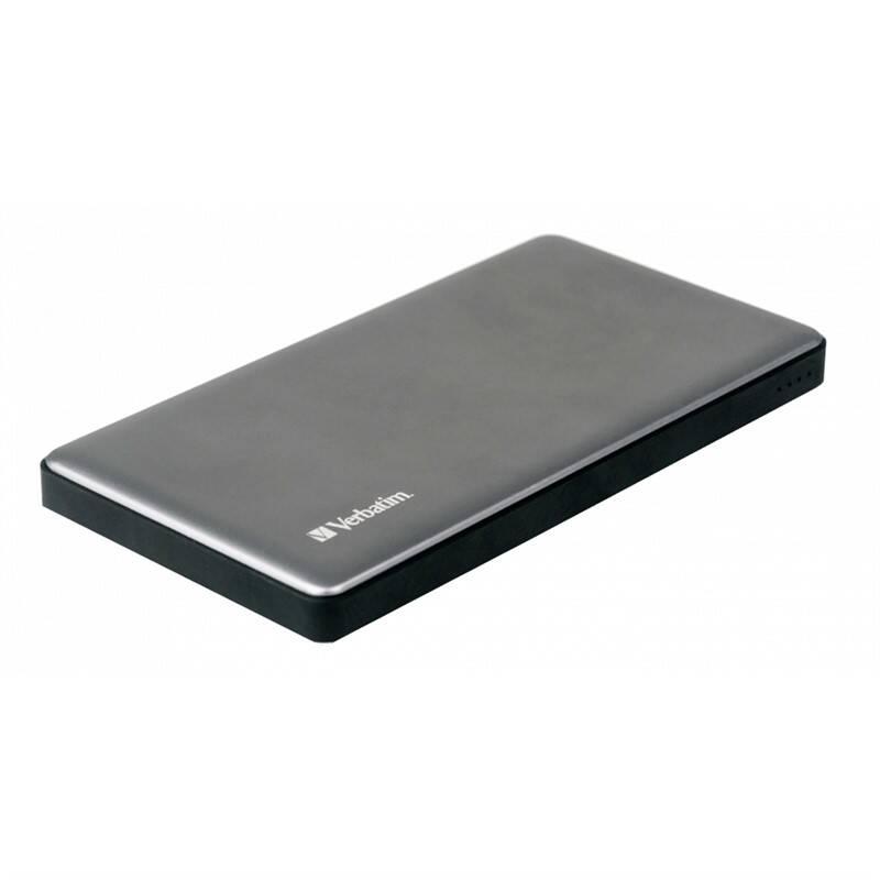Powerbank Verbatim 10000 mAh, USB-C PD, QC 3.0 stříbrná