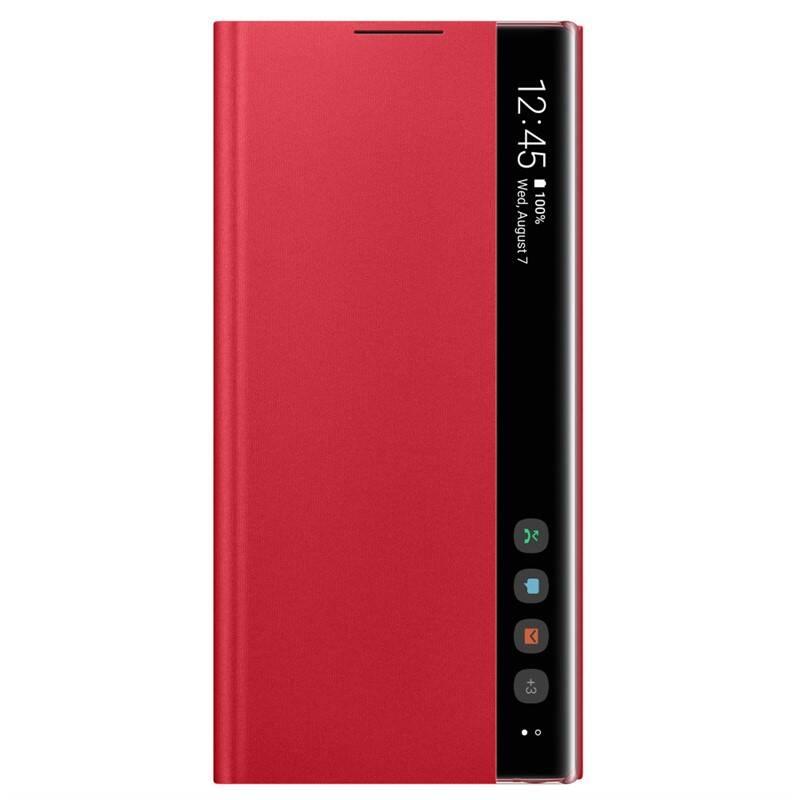 Pouzdro na mobil flipové Samsung Clear View pro Galaxy Note10 červené