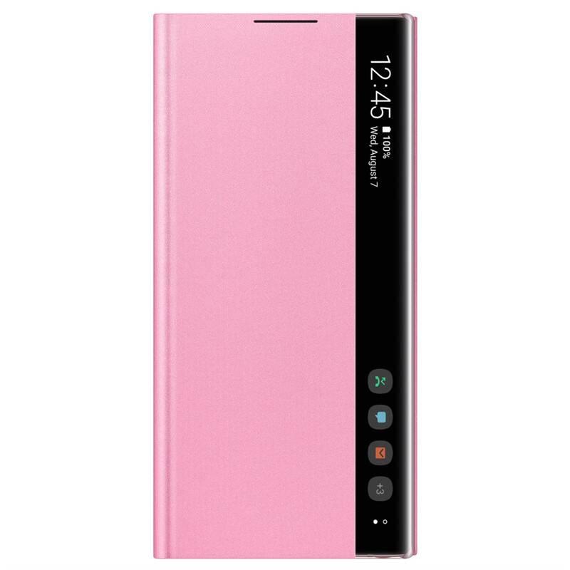 Pouzdro na mobil flipové Samsung Clear View pro Galaxy Note10 růžové