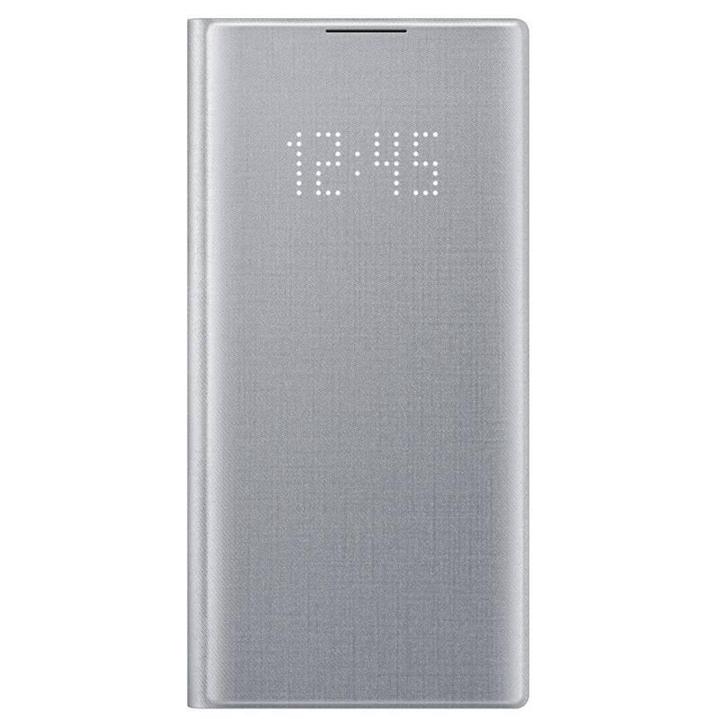 Pouzdro na mobil flipové Samsung LED View pro Galaxy Note10 stříbrné