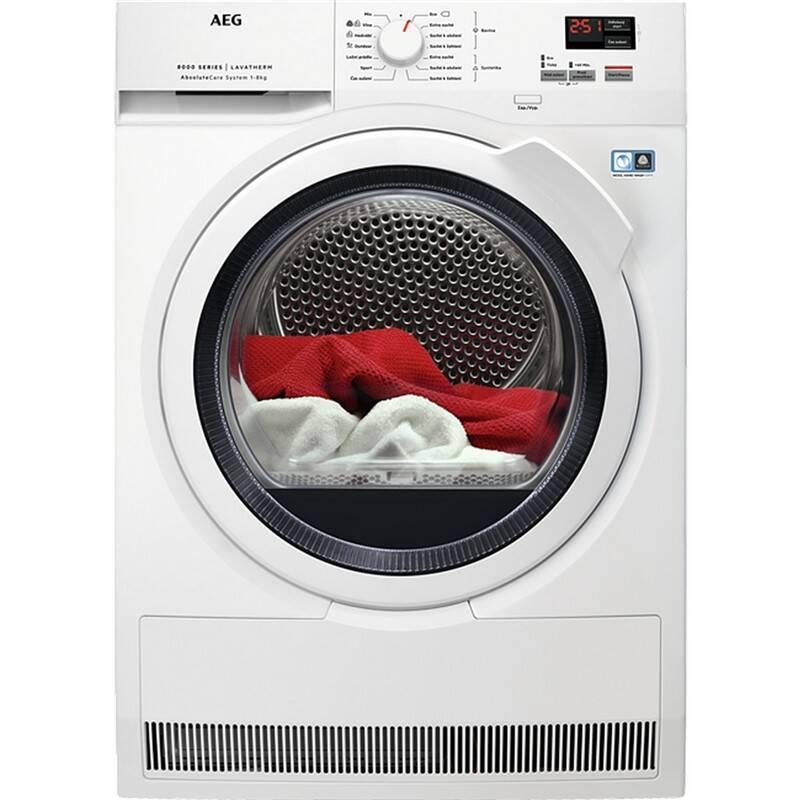 Sušička prádla AEG AbsoluteCare® T8DBK68WC bílá barva