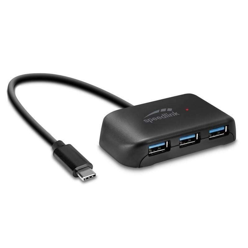 USB Hub Speed Link Snappy Evo, USB-C 4x USB 3.0 černý