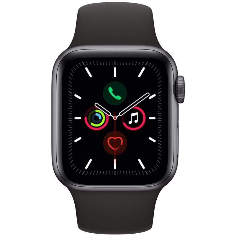 Chytré hodinky Apple Watch Series 5 GPS 40mm pouzdro z vesmírně šedého hliníku - černý sportovní řemínek