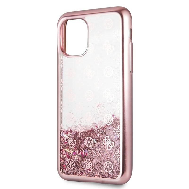 Kryt na mobil Guess 4G Peony Glitter pro Apple iPhone 11 Pro Max růžový