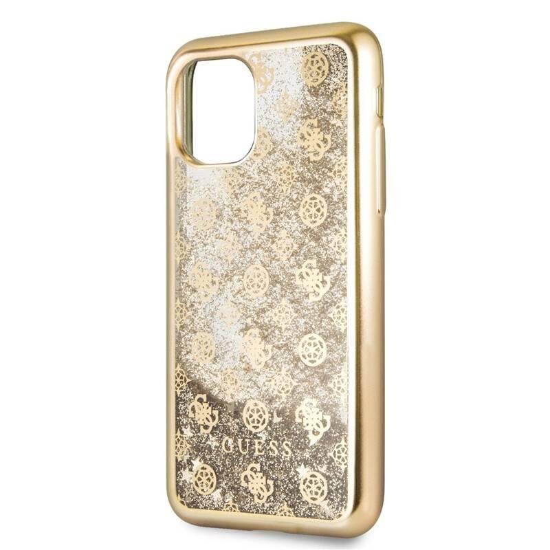 Kryt na mobil Guess 4G Peony Glitter pro Apple iPhone 11 zlatý