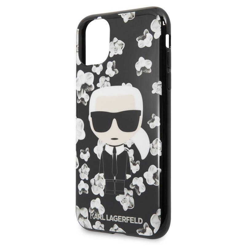 Kryt na mobil Karl Lagerfeld Flower pro Apple iPhone 11 černý