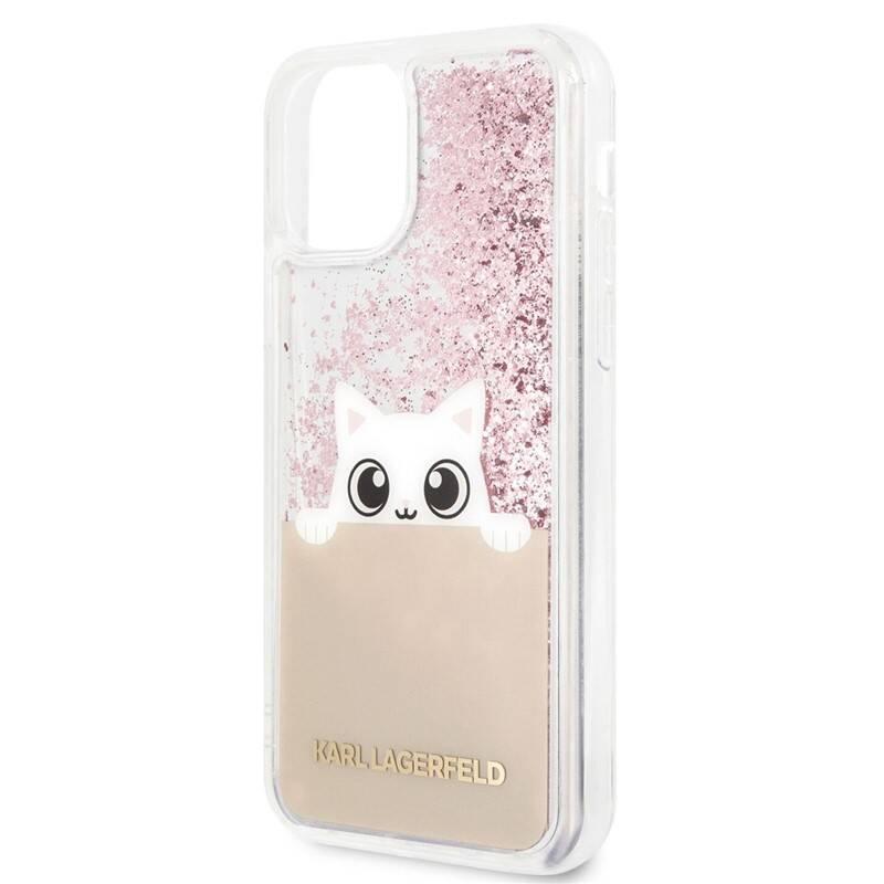 Kryt na mobil Karl Lagerfeld Glitter Peek and Boo pro Apple iPhone 11 Pro Max růžový