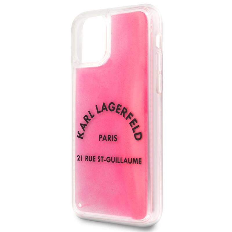 Kryt na mobil Karl Lagerfeld Glow in The Dark pro Apple iPhone 11 růžový