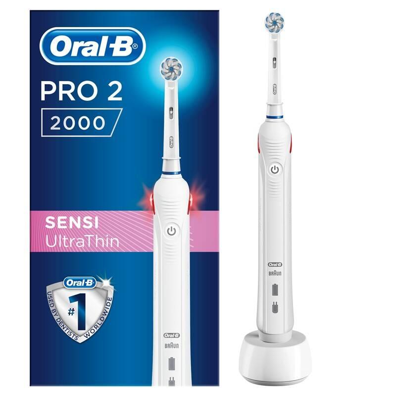 Zubní kartáček Oral-B Pro 2 Sensitive bílý, Zubní, kartáček, Oral-B, Pro, 2, Sensitive, bílý